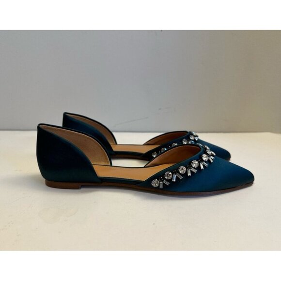 J. Crew Satin Jeweled Zoe D'ORSAY Flats Size 7.0 - Picture 4 of 12